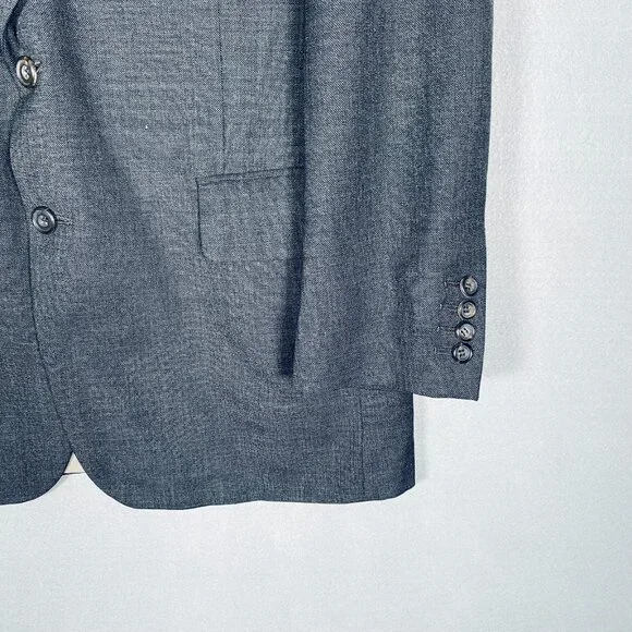 Vintage Paul Stuart Blazer Mens 44R Gray Wool Sport Coat Jacket Union Sport Coats & Blazers
